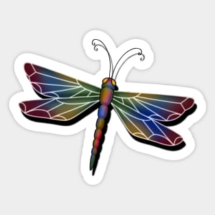 Rainbow Dragonfly Sticker